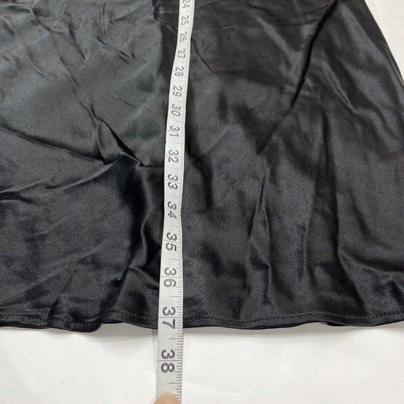 Shore Mini Dress Womens M Black Satin Slip Halter 90s Y2K Whimsigoth Witchy - Picture 3 of 9